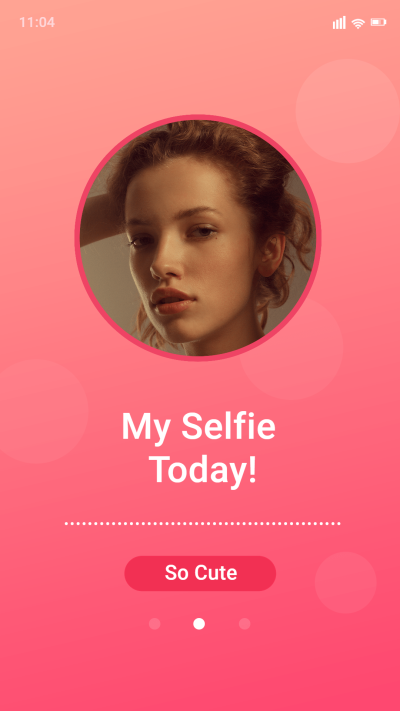 Simple Girl Selfie Portrait Phone interface simulation Instagram story