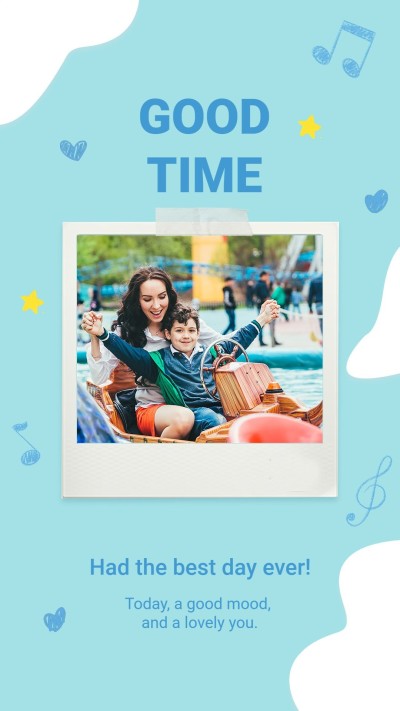 Simple Hand Painted Icons Decorate Family Good Time Record Instagram Story