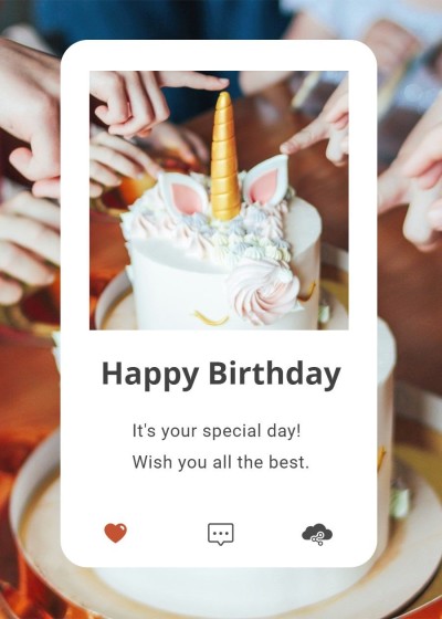 Creative Interface Simulation Birthday Greeting card