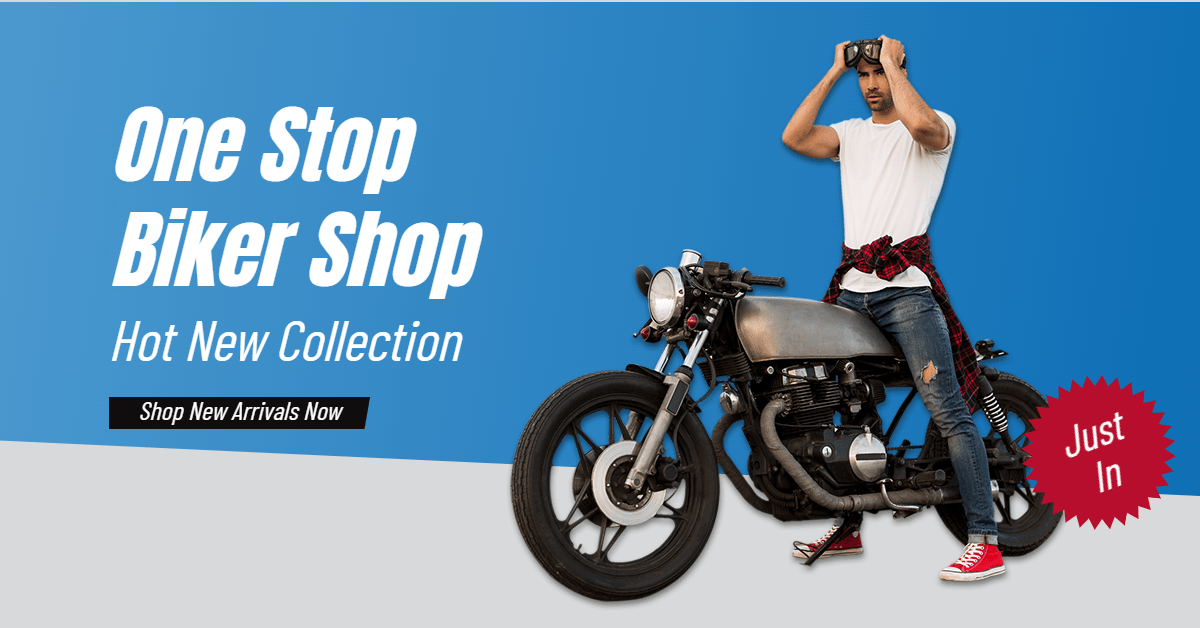 Fashion Biker Shop New Arrival Promotion Ecommerce Banner预览效果