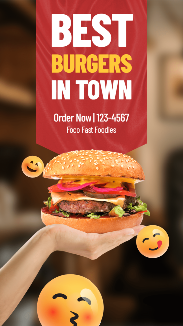 Creative Burger Display Promo Ecommerce Story预览效果