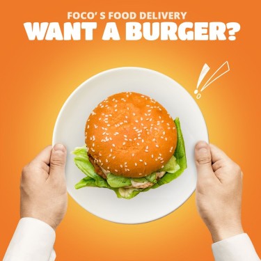 Burger On A Plate Fast Food Creative Marketing Ecommerce Product Image