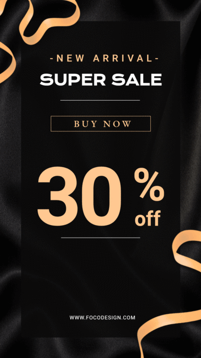 Luxury Style Black Rectangle Elment Discount Instagram Story Video