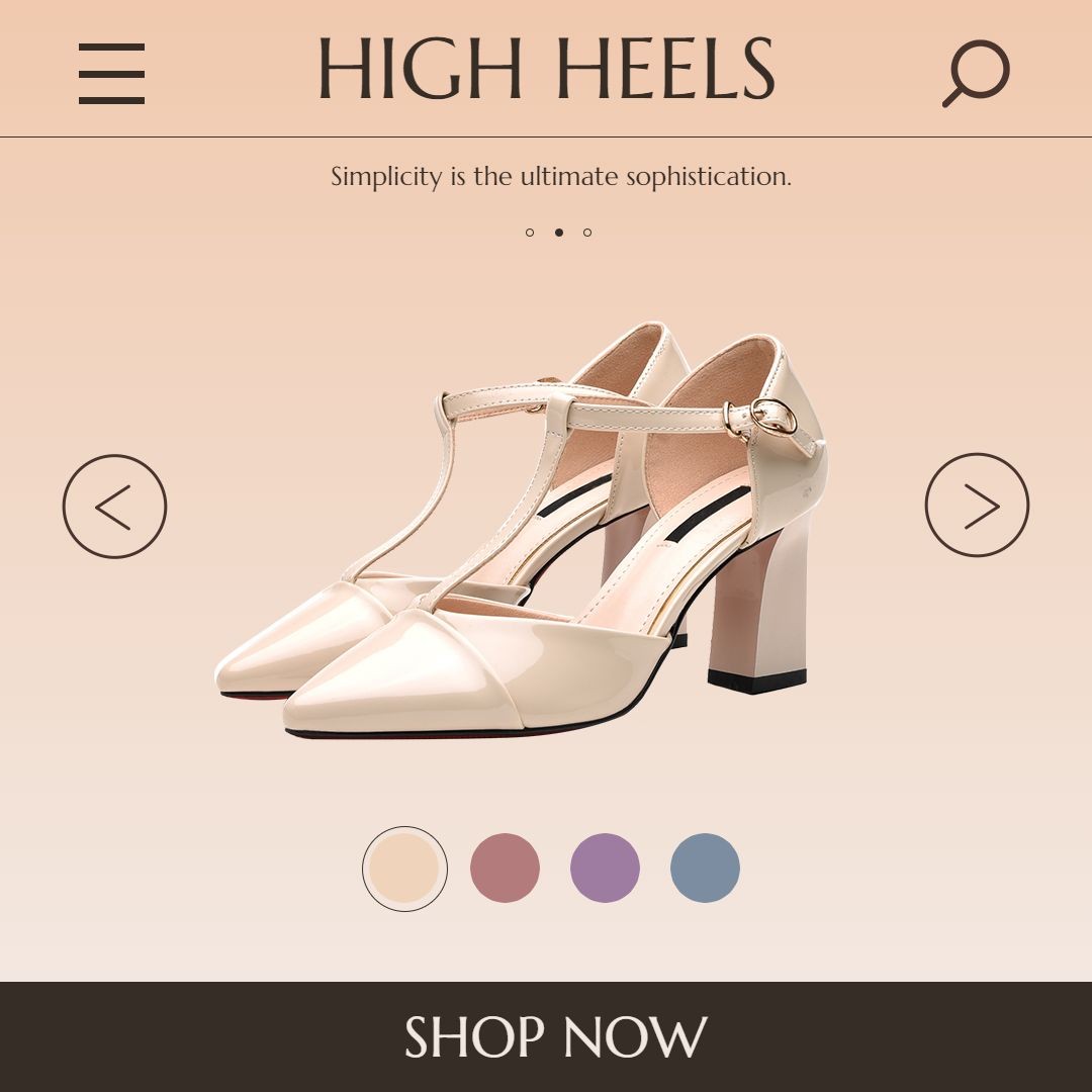 Basic Minimal Women's Shoes High Heels Color Palette Ecommerce Product Image