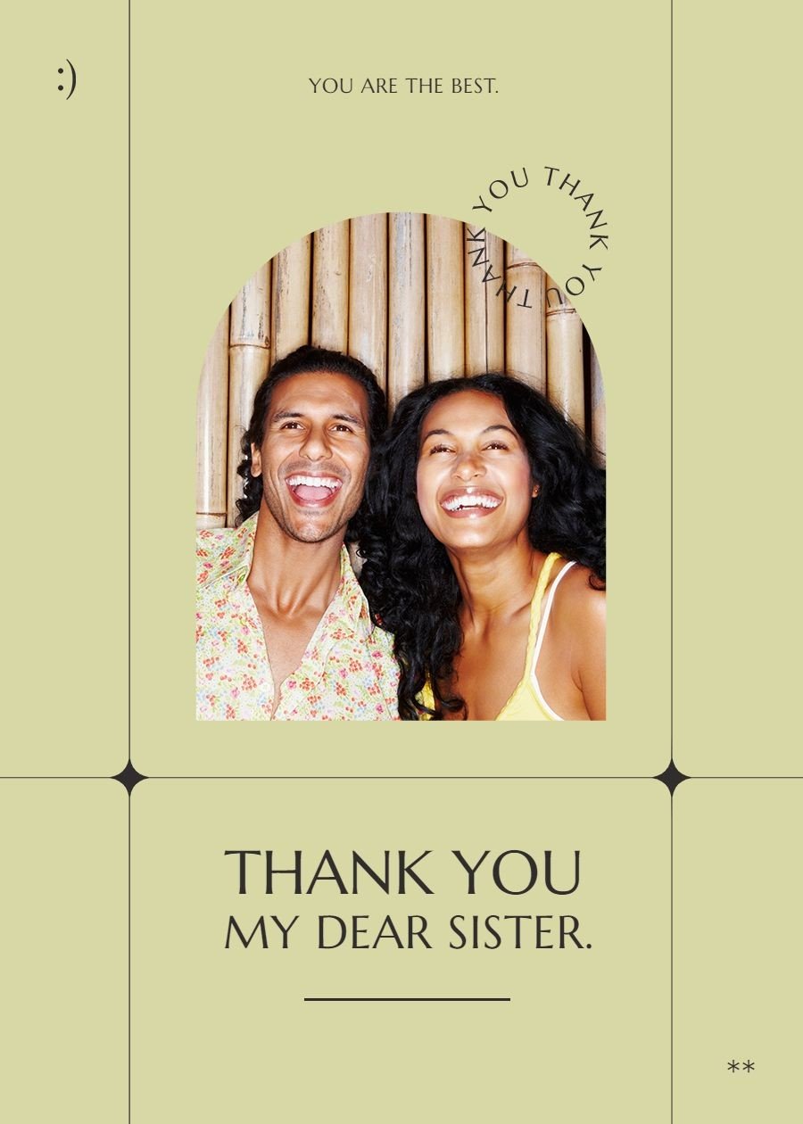 Literary Fashion Style Group Photo Thank you Greeting Card