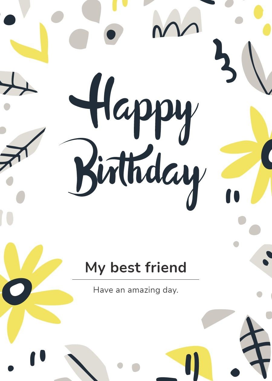 Cute Fresh Style Cartoon Plants Birthday Greeting Card