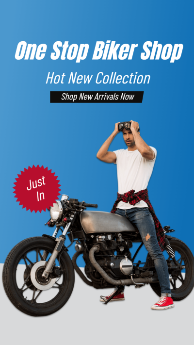 Fashion Biker Shop New Arrival Promotion Ecommerce Story