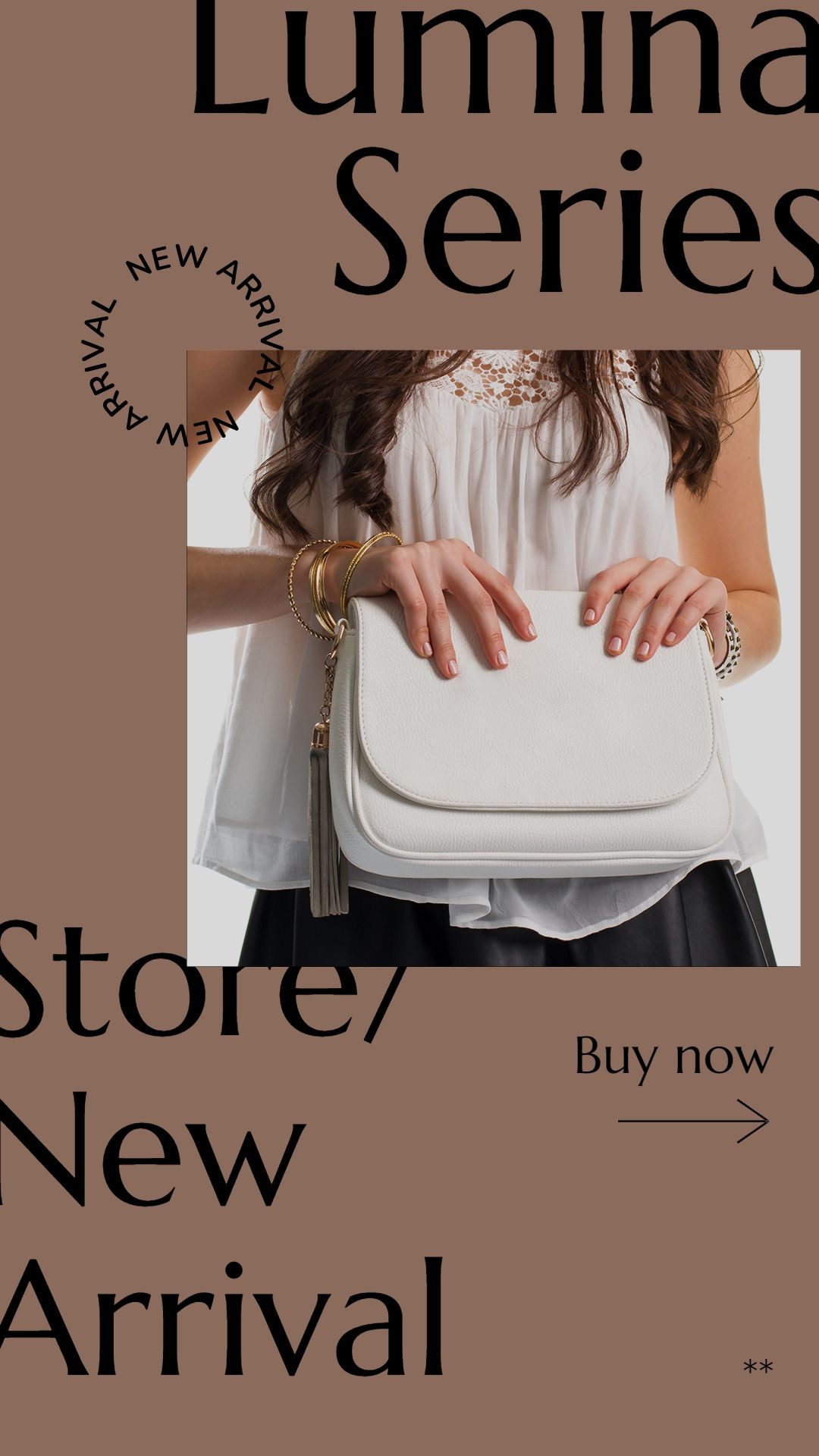 女包新品上市电商竖版海报Women's Bag Purse New Product Arrival Ecommerce Story