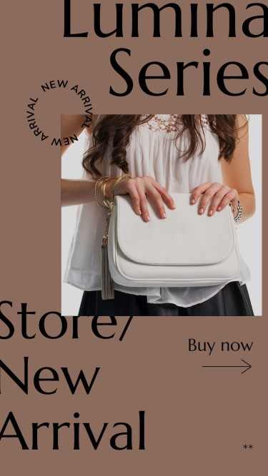 女包新品上市电商竖版海报Women's Bag Purse New Product Arrival Ecommerce Story