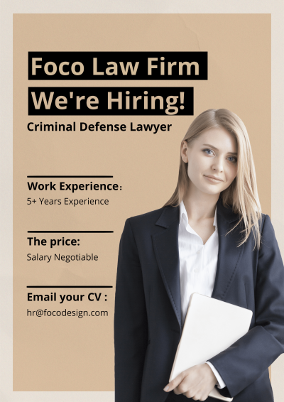 Law Firm Criminal Defense Lawyer Recruitment Poster