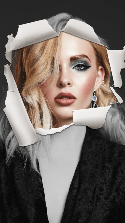 Creative Paper Tearing Female Model Instagram Story