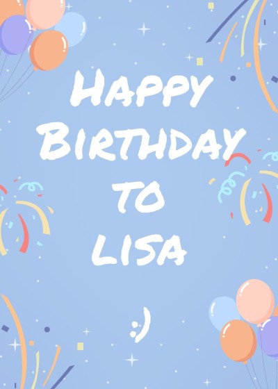Simple Cute Style Cartoon Ballon Element Birthday Greeting Card