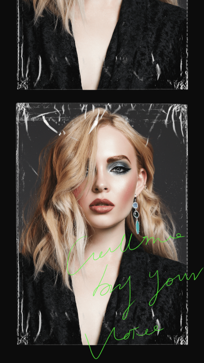 Creative Plastic Texture Simulation Woman Handwriten Autograph  Instagram Story