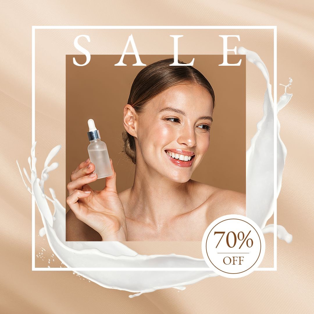 Face Milk Beauty Cosmetics Skincare Creative Discount Sale Ecommerce Product image