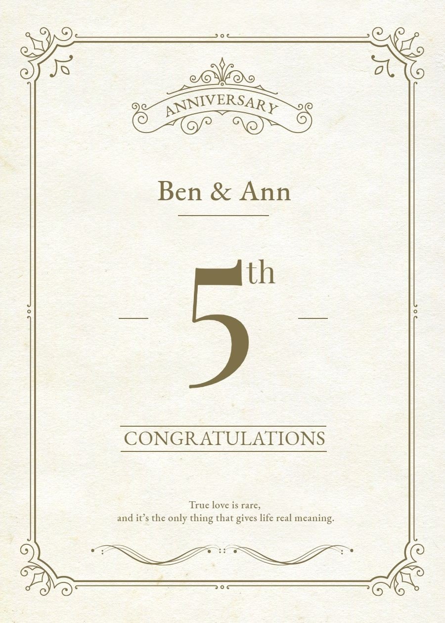 Literary Retro Style geometry Frame Wedding anniversary Greeting Card