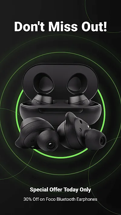 Green Light Circle Fashion Bluetooth Earphones Discount Ecommerce Story