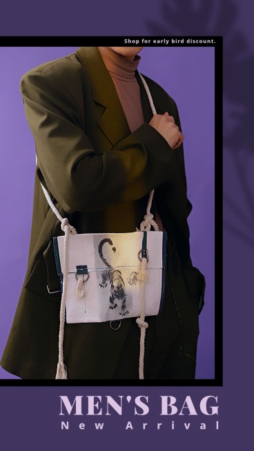 White Bag Display Men's Bag Backpack New Product Arrival Ecommerce Story预览效果