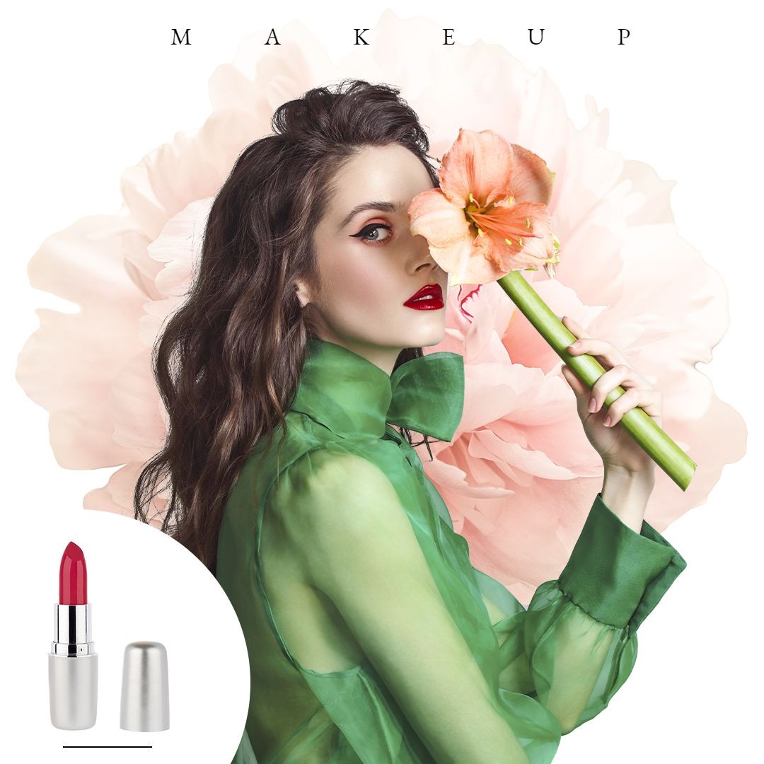 Floral Lipstick Beauty Cosmetics  Ecommerce Product Image