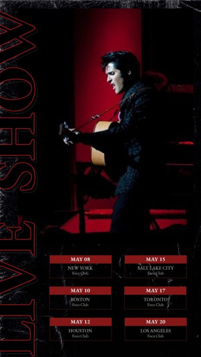 Retro Singing Man Performance schedule poster Instagram story