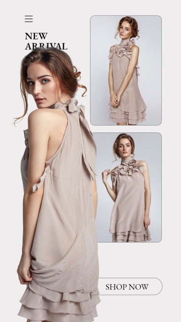 Ellipse Element Multiple Picture Women's Fashion Clothing New Product Arrival Shop the Look OOTD Website Simulation Ecommerce Story预览效果