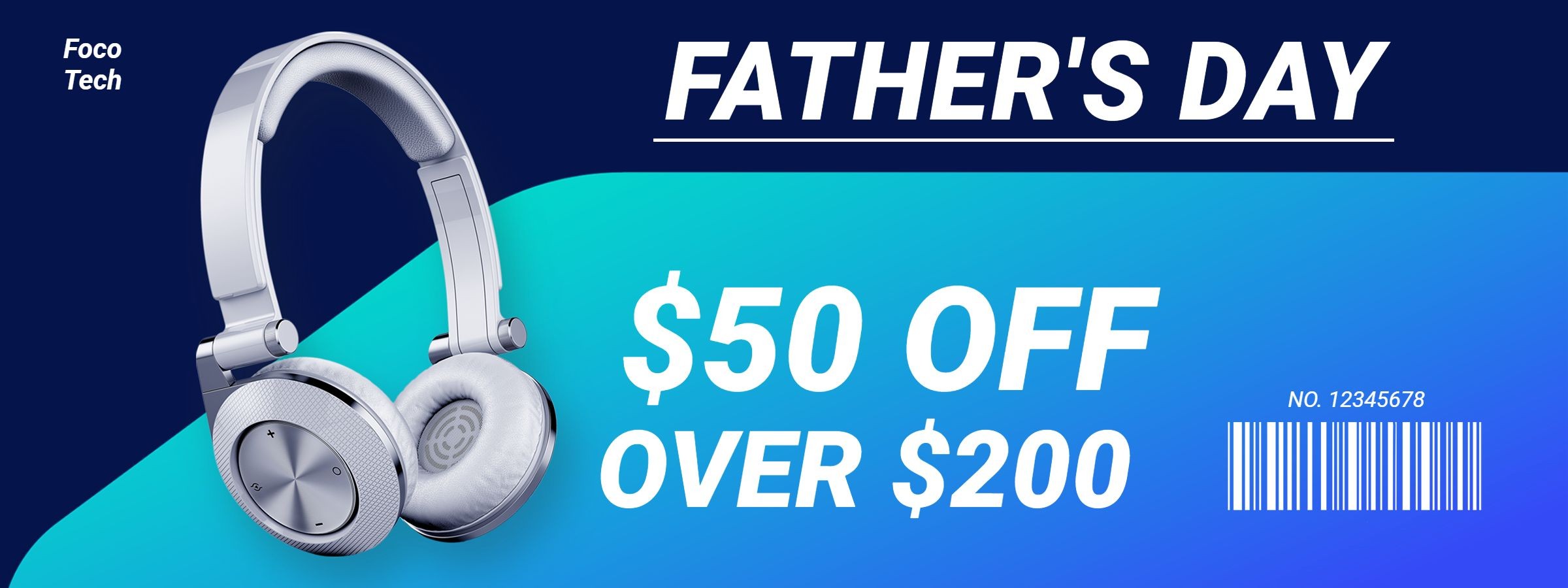 Simple Father's Day Headset Festival Sale Coupon