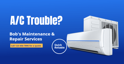 Simple Air Conditoner Repair Services Advertisement Ecommerce Banner