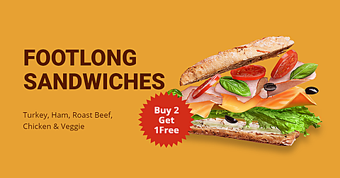 Sandwich Sales Two for One Offline Ecommerce Banner
