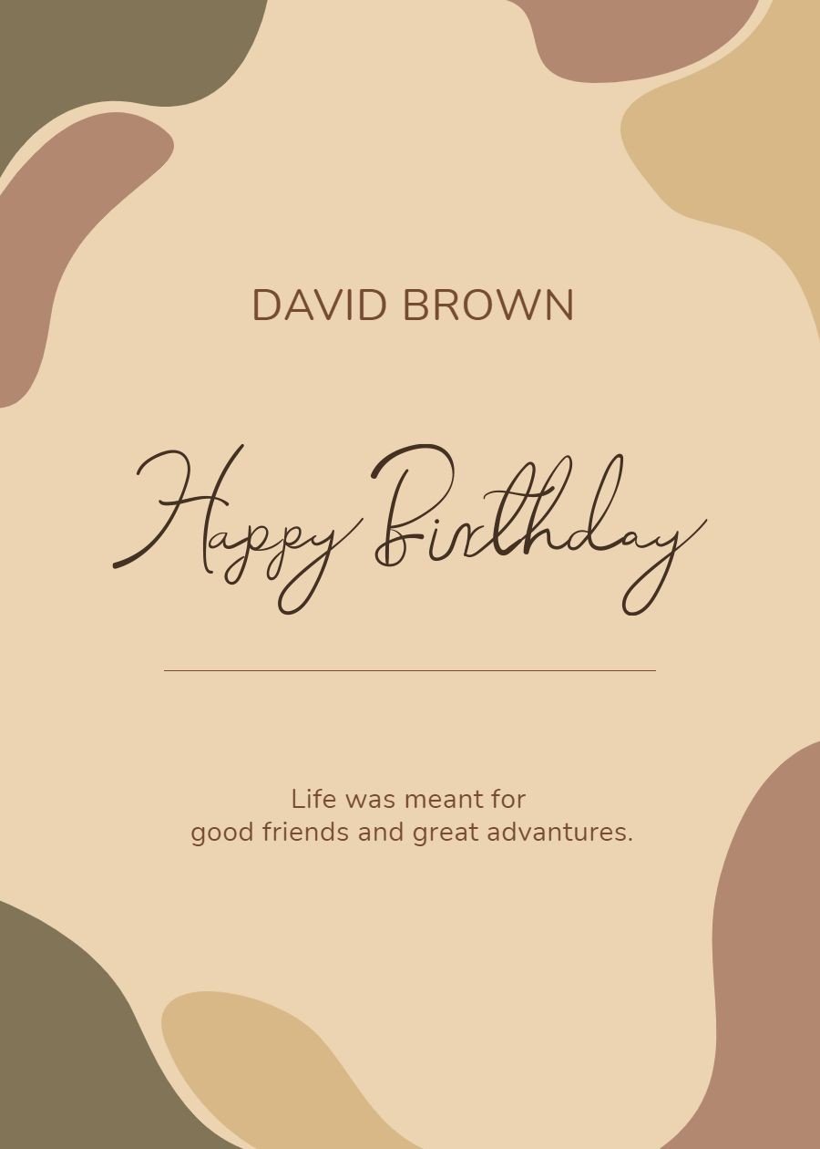 Literary Retro Style Color Block Element Birthday Greeting Card