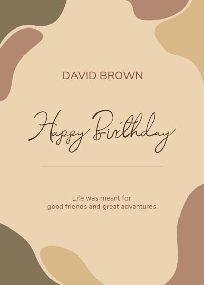 Literary Retro Style Color Block Element Birthday Greeting Card
