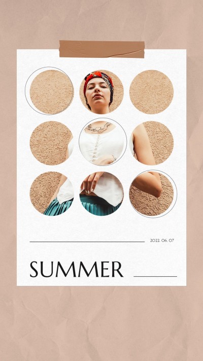 Simple Fashion Circle Pattern Woman Summer Memory Instagram Story