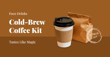 Retro Style Cold-Brew Coffee Kit Promotion Ecommerce Banner