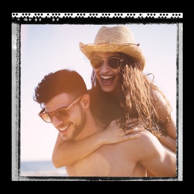 Literary Square Frame Couple Seaside Moment Record Instagram Post