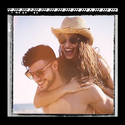 Literary Square Frame Couple Seaside Moment Record Instagram Post