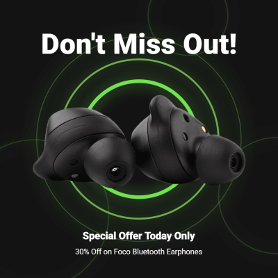 Green Light Ring Element Fashion Bluetooth Earphones Discount Ecommerce Story
