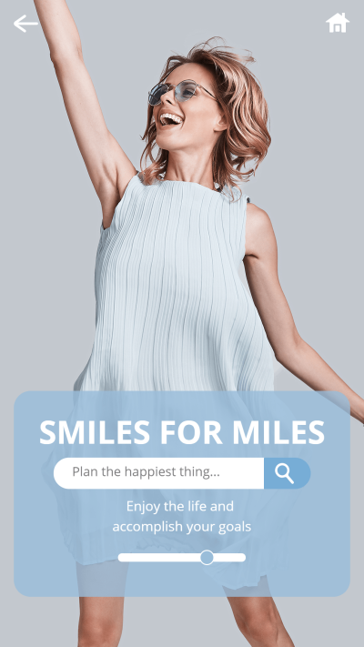Simple Phone interface simulation Smile Woman Instagram story