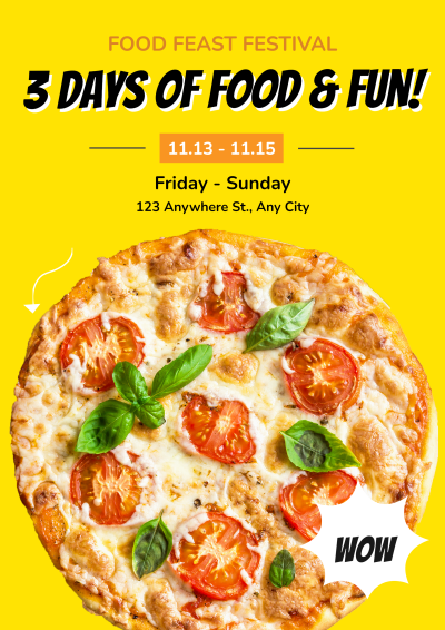 Commerial Pizza Food Feast Festival Propagating Poster