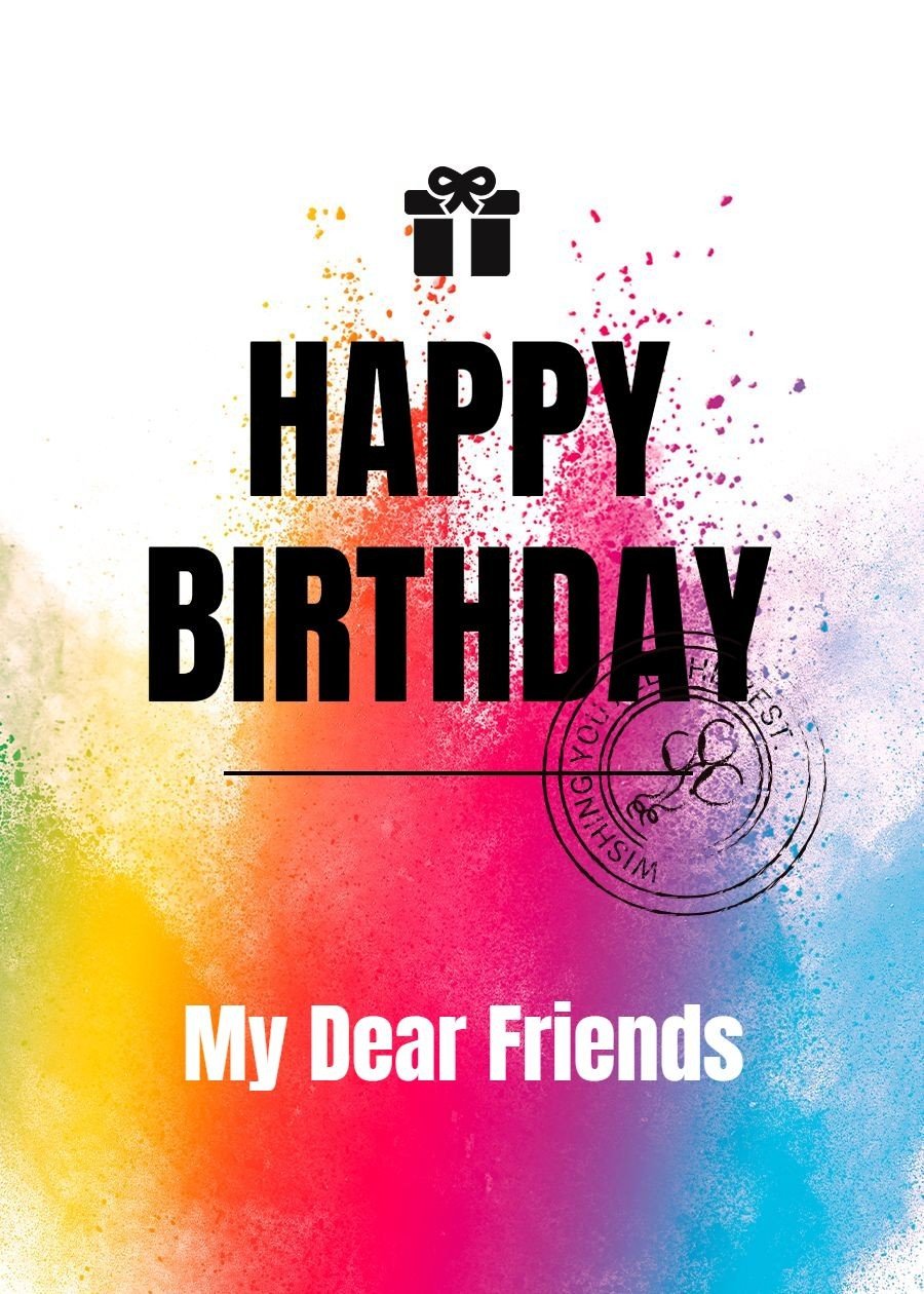 Simple Cool Color Background Birthday Greeting Card
