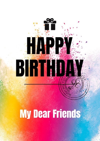 Simple Cool Color Background Birthday Greeting Card