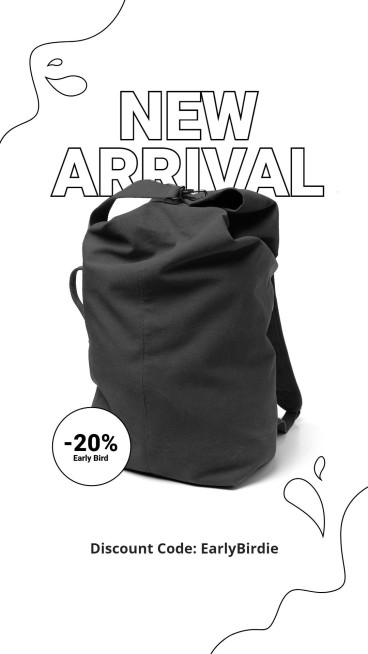 White Stroke Circle Men's Bag Backpack New Product Arrival Ecommerce Story预览效果