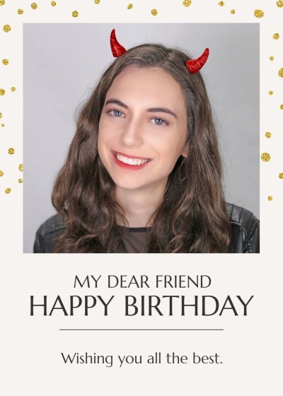 Literary Fashion Style Gold Dot Element Birthday Greeting Card