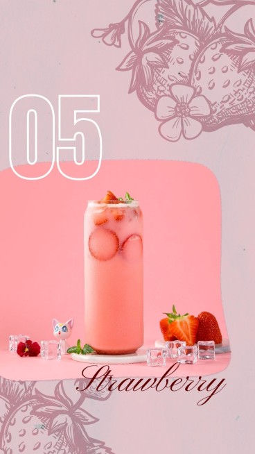 Literary Strawberry Display Introduction Instagram Story预览效果