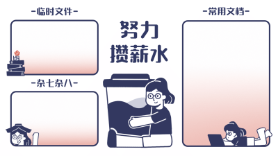 趣味创意打工人电脑分区壁纸