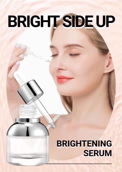 Simple Silk Background Makeup Products Advertising Poster