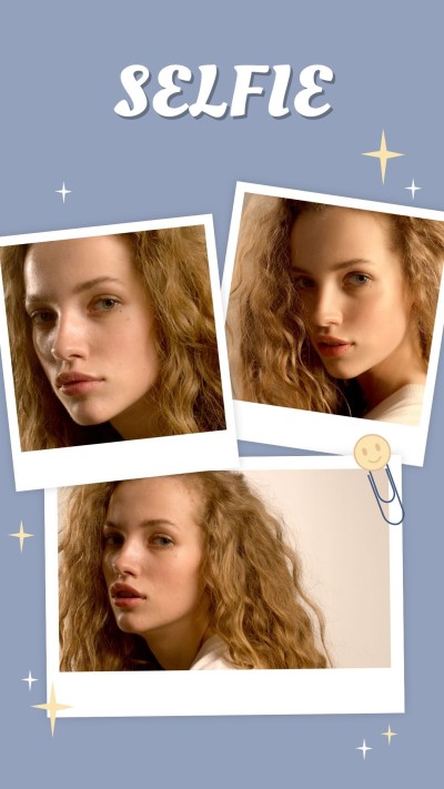 Simple Polaroid style Woman Selfie Instagram story