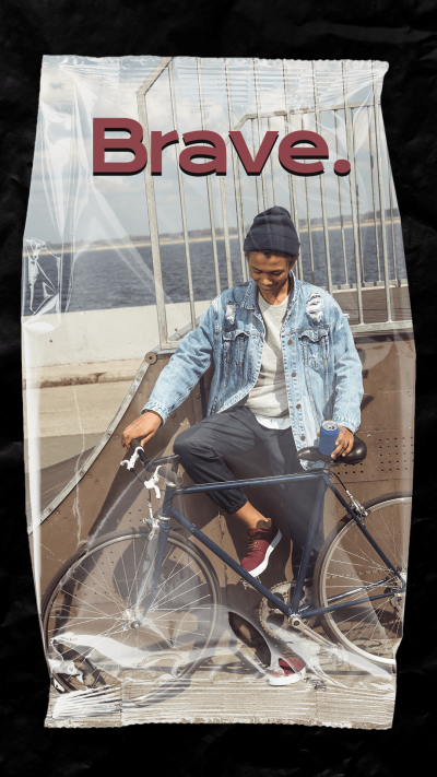 Fashion Plastic Style Cycle Boy Simple Text Instagram story