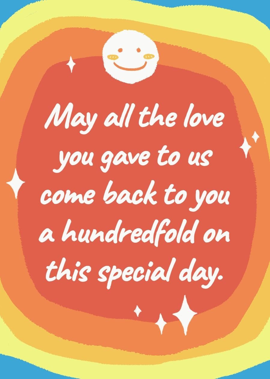 Cartoon Color Block Background Smile Face Emoji Thank family Card