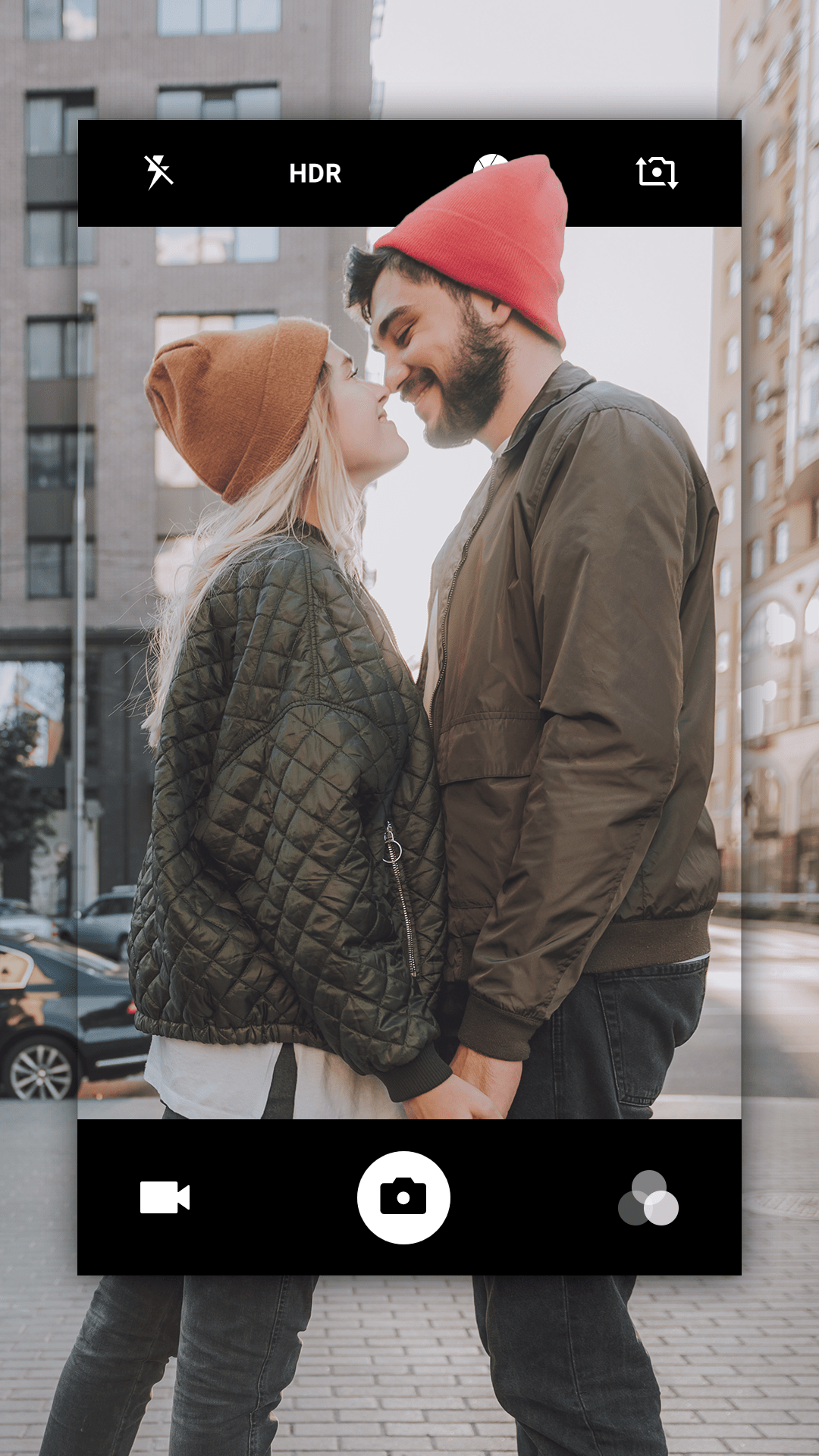 Simple Style Camera Interface Simulation Couple Moment Record Instagram Story