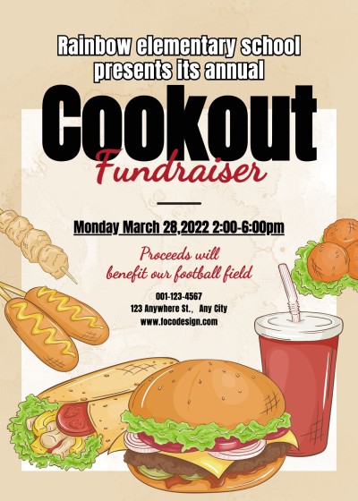 Fresh Hand Painted Fast Food Fundraising invitation letter