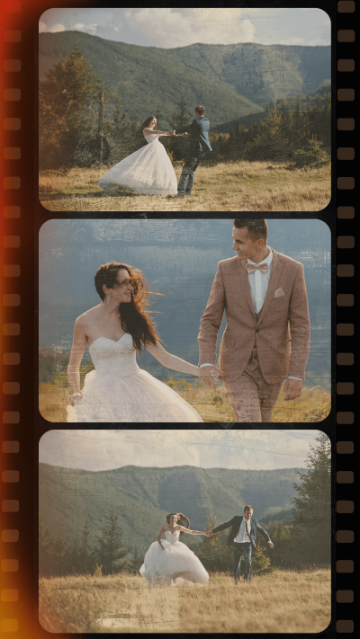 Literary Film Style Couple Wedding Outside Scene Instagram Story