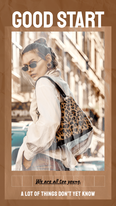 Brown Pleated Paper Background Women's Wear Display Promo Ecommerce Story
